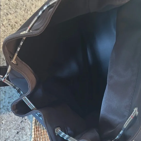 Burberry Fragrance Dark Brown Backpack w/ Nova Check Trim. Like new! - Picture 10 of 10